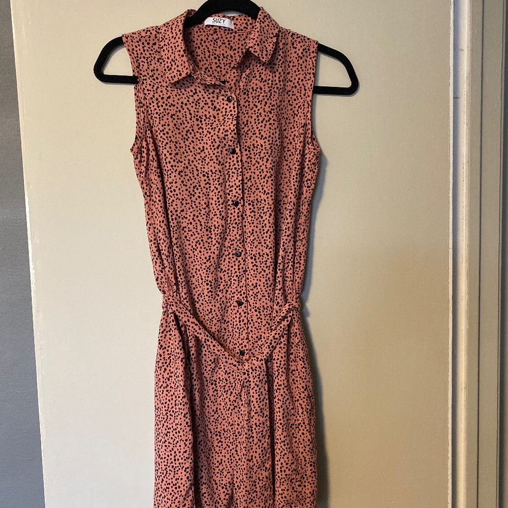 Suzy Shier animal print 100% rayon dress size XS